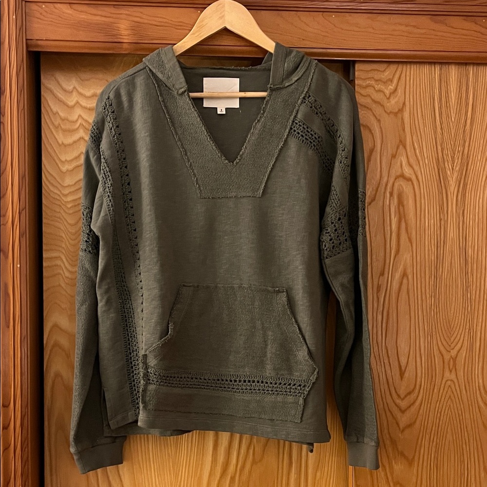 Boho Lucky Brand Olive Green V-Neck Top